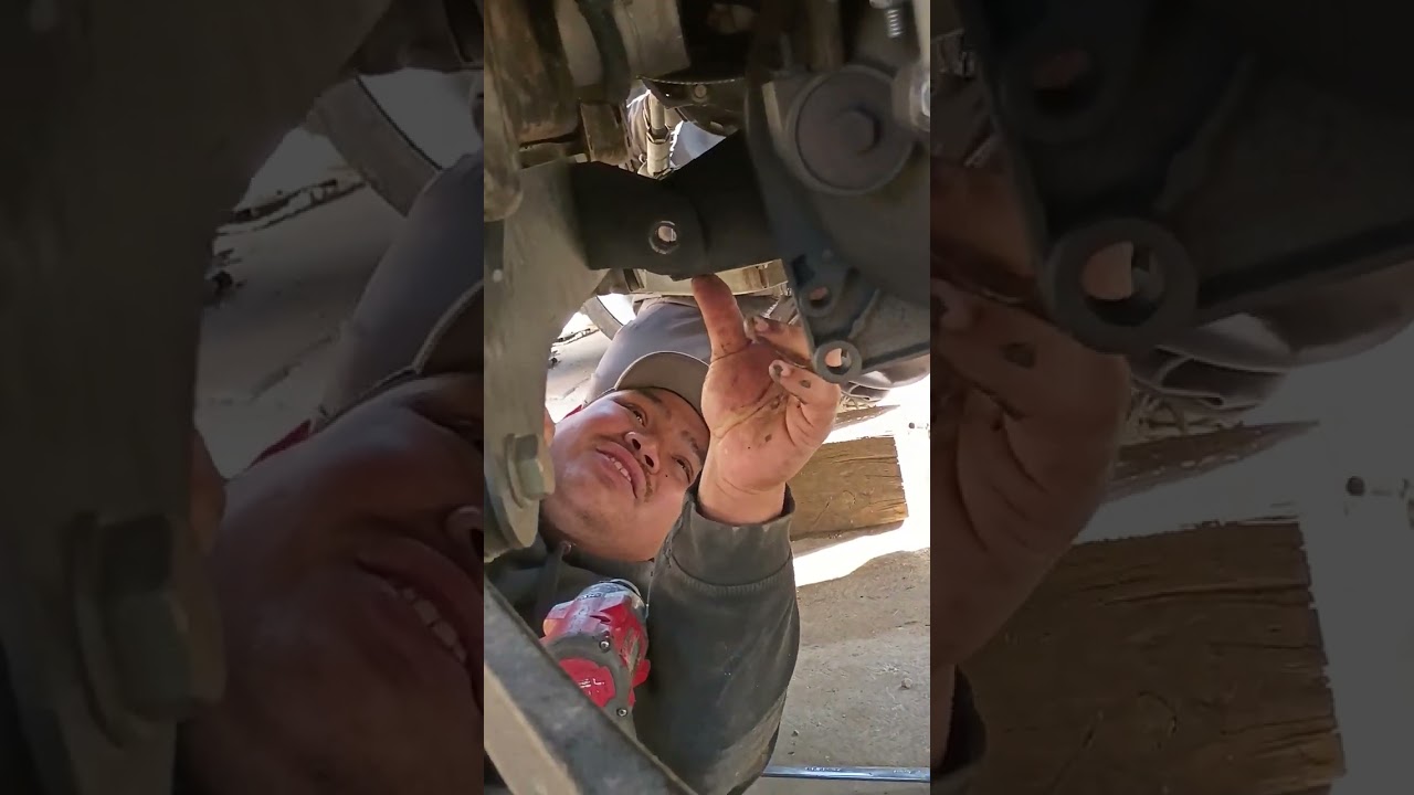 Helping my brother change a rack pinion on a 2015 Silverado 