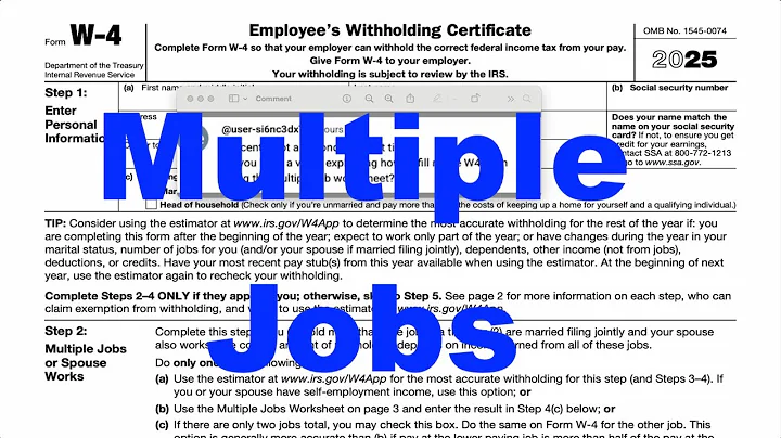 Tutorial - Multiple Jobs Worksheet on the W4 Form