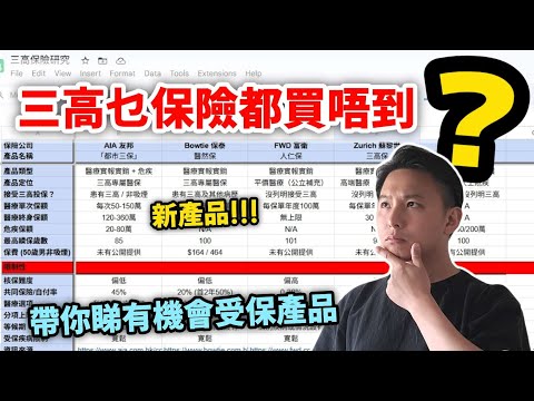 【📈三高仲有咩保險買到🧐】三高真係好難買嘢😢｜呢幾年起咗變化💯｜有咩買保到啲咩🔢｜要注意啲咩⚠️