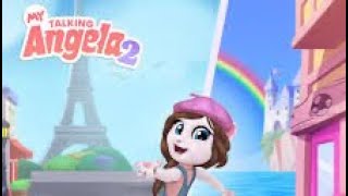 💓💖 Talking Angela 2 In Pink Outfit Gameplay | Princess Angela Travel To Paris #Shorts 4K Video screenshot 5