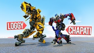 EPIC *Optimus Prime* Vs Bumblebee in GTA 5 MULTIPLAYER