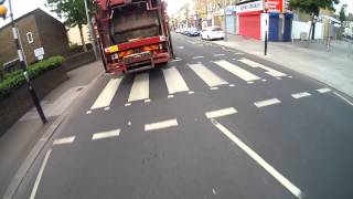 Biffa Lorry pulls out – HN60 YCL