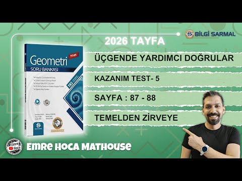 Üçgende yardımcı doğrular - 5 BİLGİ SARMAL GEOMETRİ SORU BANKASI | SAYFA 87-88 | 2026 MODEL