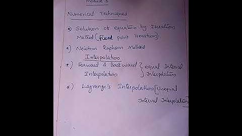 MA202:PART 1: Introduction to Numerical Techniques