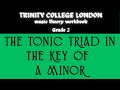 Trinity College London Music Theory Workbook Grade 2 - The tonic triad in the key of A minor