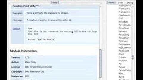 Getting Help in the BlitzMax IDE