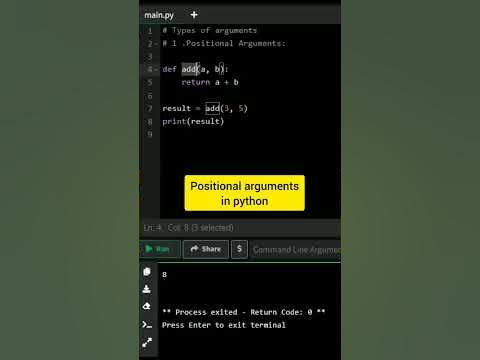 Positional arguments in python #python #function - YouTube