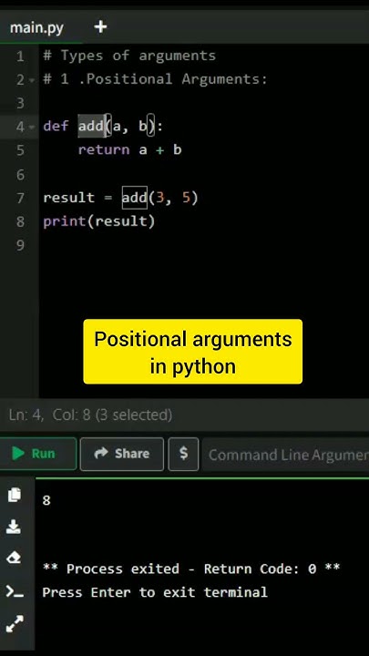 Types of arguments | Positional arguments in python #python #function ...