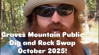 Lincolnton GA Graves Mountain Public Dig and Rock Swap Oct 2025