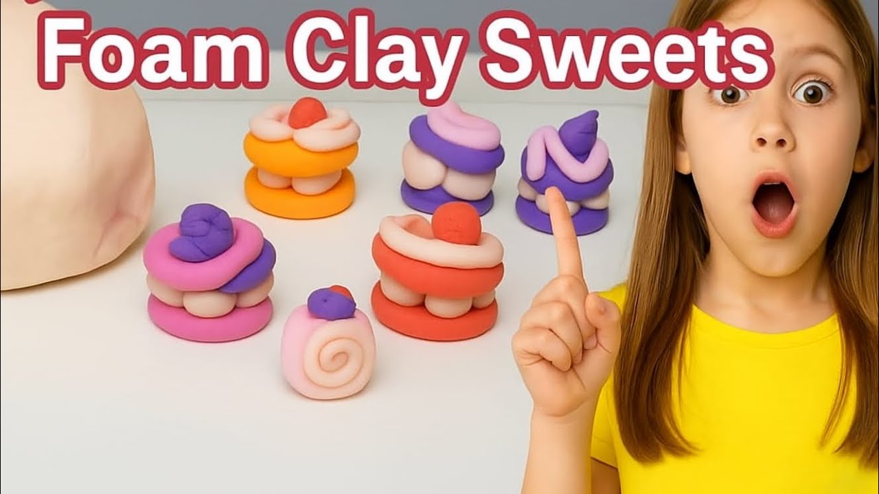 أشكال صلصال فوم كيوت ✨ صنع ميني كيك رائع 😱 | Amazing Foam Clay Mini Cake Tutorial