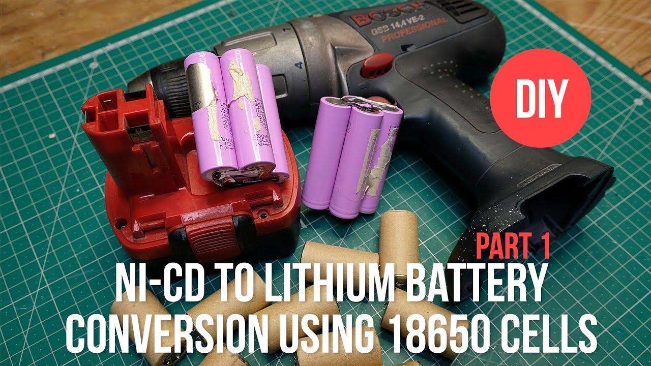 NiCd To Lithium Battery Conversion Using 18650 Cells DIY YouTube