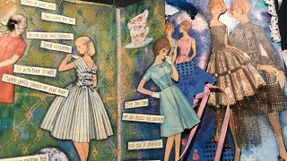 Mixed Media Paper Dolls Altered Book Project - Video #2: GIRLS ON THE EDGE