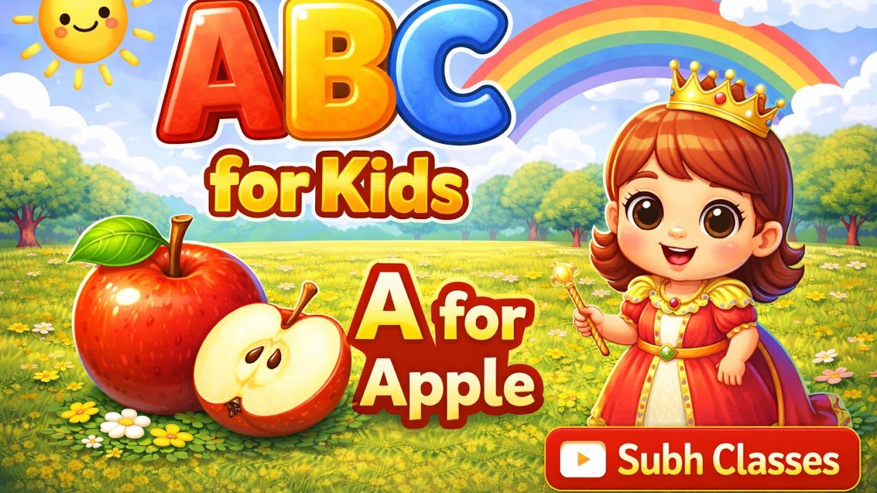 Subh classes| A for Apple 🍎 | B for Ball 🏀 | ABC for Kids | Learn Alphabet A to Z| visual learning |