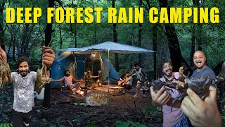 2 Days Deep Forest Rain Camping | Night Crab Hunting & Wild Cooking!
