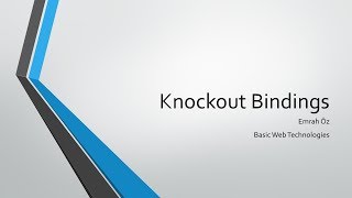 18 - KnockoutJS Bindings