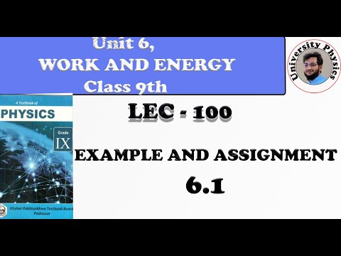 Example and assignment 6.1 class 9th physics kpk text board