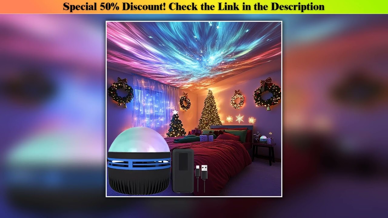 First Look 1pc LED Northern Lights Projection Lamp,Aurora Borealis Effect,Remote Control,USB Powere
