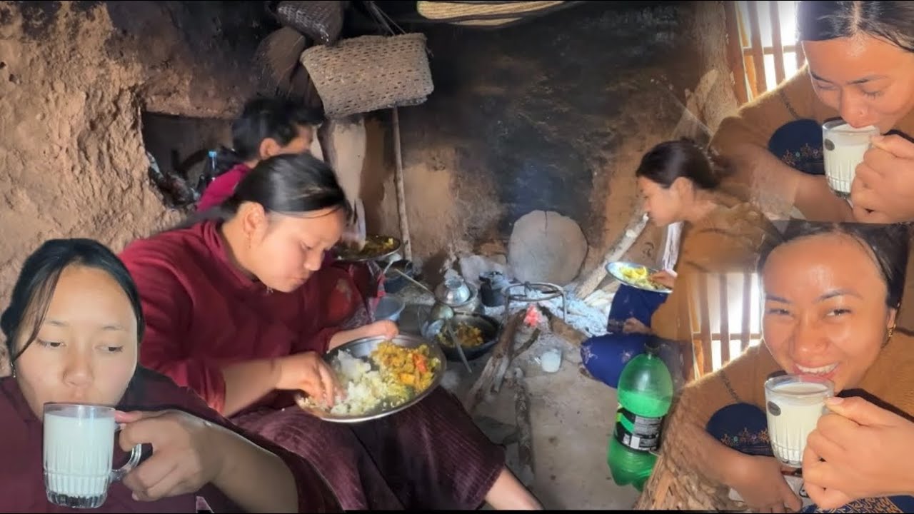 खाना दिदा krishalale भनिन यस्तो // बिहानको काम पछि खाना // village mukhbang // tanahun ghiring