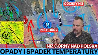 Pogorszenie pogody. Opady i kolejne ochłodzenie. Niż górny  w czwartek nad Polską. Prognoza