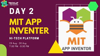 Day 2: Workshop on Developing Mini Application | Build app without coding | MIT APP INVENTER Wealth