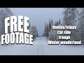 Bumpy car ride trough winter wonderland