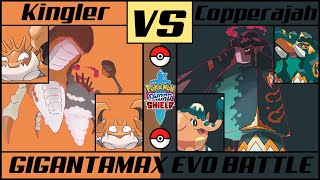 Gmax Kingler Vs Gmax Copperajah Evolution Line Battle