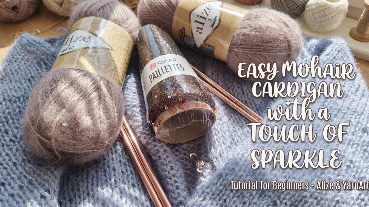 Easy Mohair Cardigan for Beginners | Step-by-Step Knitting