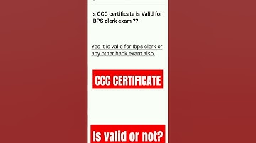 CCC Certificate is valid for IBPS Clerk ??#bankpreperation #ibpsclerk ##ibps #information #exam