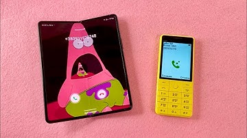 Patric Star incoming call to Samsung Z fold 3 vs BQ Only Yellow Outgoing call