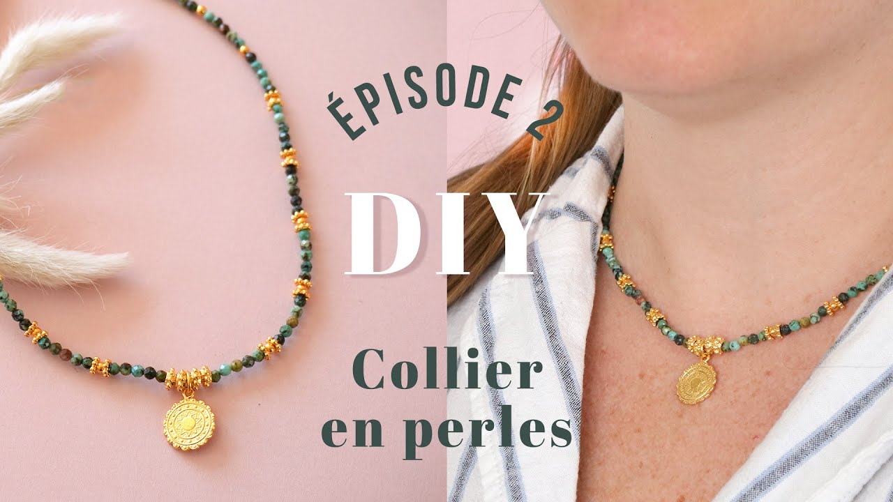 DIY - Necklace with gemstone beads - How to put a clasp on nylon thread? 