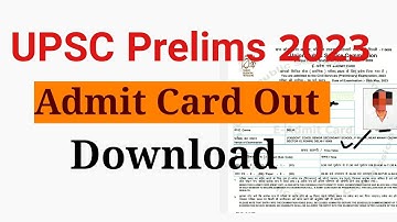 UPSC Prelims Admit Card 2023 Released ! UPSC CSE Prelims Admit Card Out #upscprelims #upscadmitcard