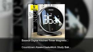Baseus Digital Kitchen Timer Magnetic Countdown Alarm Clock Work Study Baking Reminder Stand De