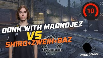 donk with Magnojez vs sh1ro+zweih+baz (ANCIENT)  FACEIT 4000 ELO #cs2 #donk #sh1ro #zweih #faceit