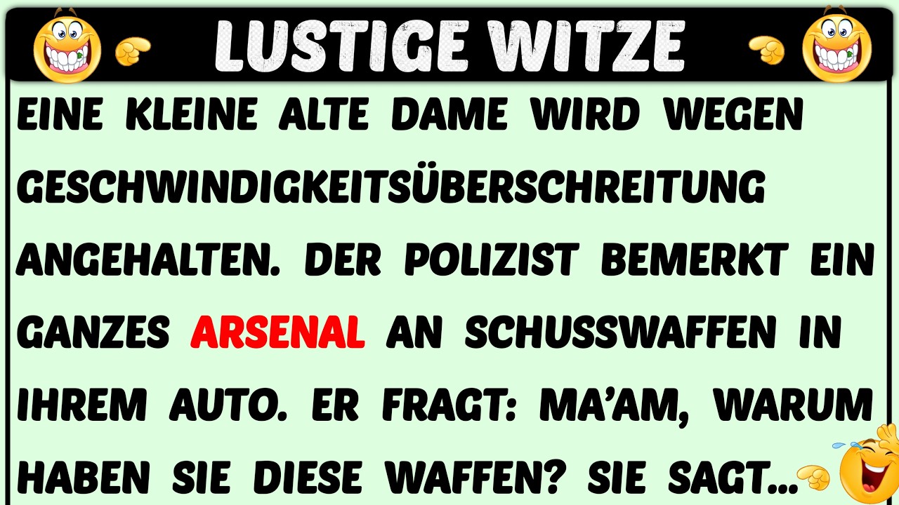 Witz des Tages | Eine alte Dame wird beim Rasen gestoppt…🤣 | Lustige Witze Täglich