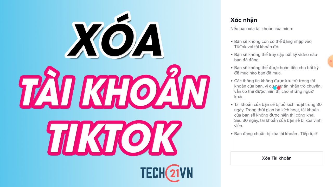 Cách Xóa Tài Khoản Tiktok Đơn Giản, Vĩnh Viễn Trên Điện Thoại - Youtube