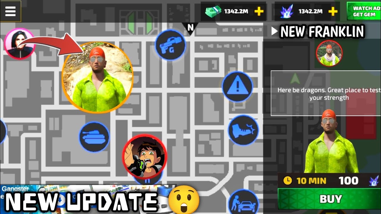 New Update New Franklin In Map Rope Hero Vice Town 