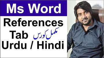Ms Word References Tab in Urdu Hindi.