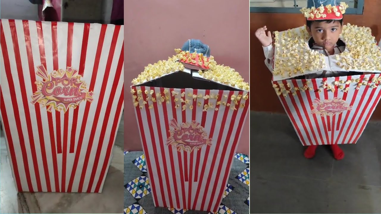 DIY POPCORN 🍿Costume for children || Fancy dress competition || Prasanna Kallepalli 