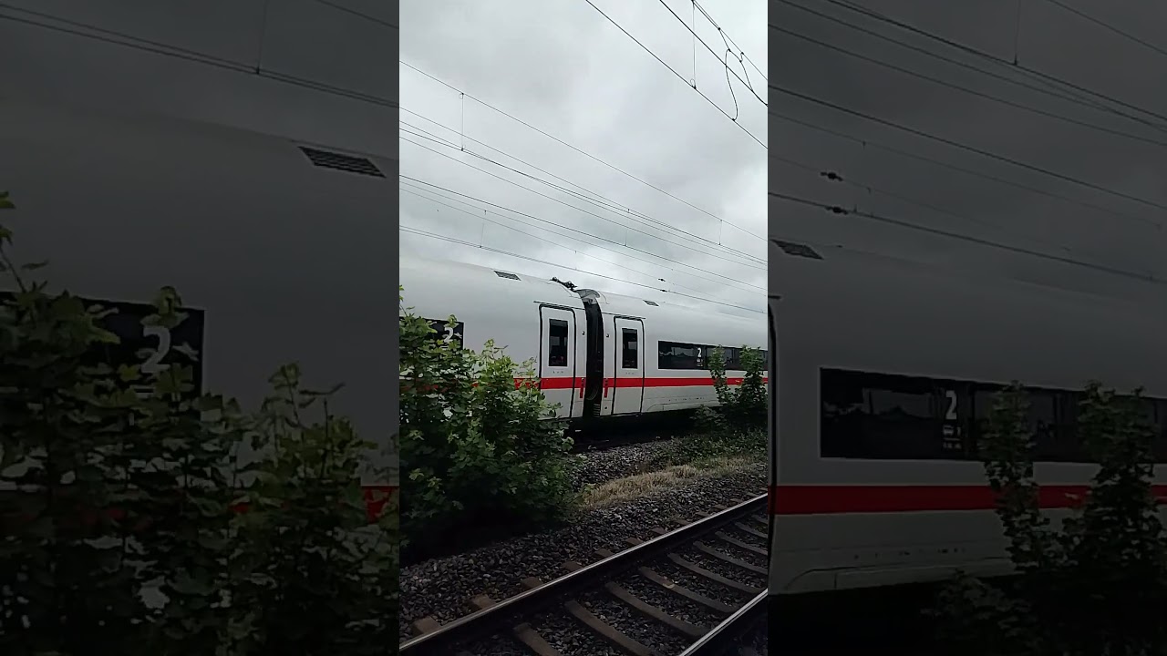 Durchfahrt des ICE 4 in der Rothenburger Straße in Nürnberg