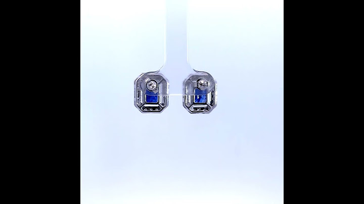 Saphir Ohrstecker Weißgold 585 14K blaue Edelsteine Lab Grown Diamanten