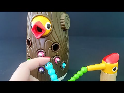 Розвиваюча магнітна гра з черв'ячками Нагодуй пташеня Білий Top Bright, видео 2