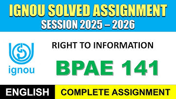 IGNOU BPAE 141  Solved Assignment 2025-26 | English Medium | Download PDF | IGNOU Students Portal