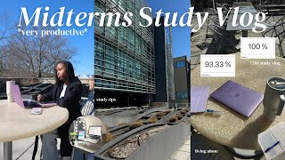 72hr STUDY Vlog 🎧 study routine, midterms, productive 7am days, motivation, realistic study tips