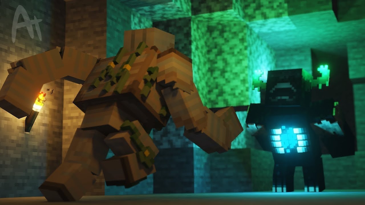 WARDEN VS IRON GOLEM MINECRAFT ANIMATION DEVESHFF minecraft 