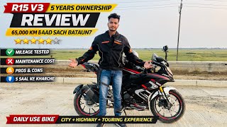 “Yamaha R15 V3 After 5 Years & 65,000 KM 🔥 | Full Honest Review | Worth It in 2026?”