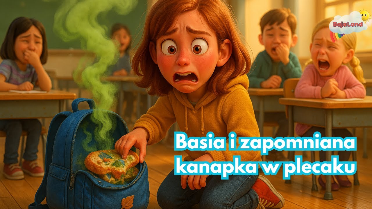 Basia i zapomniana kanapka w plecaku🤢💨Śmieszna bajka z morałem. Audiobook dla dzieci na dobranoc.