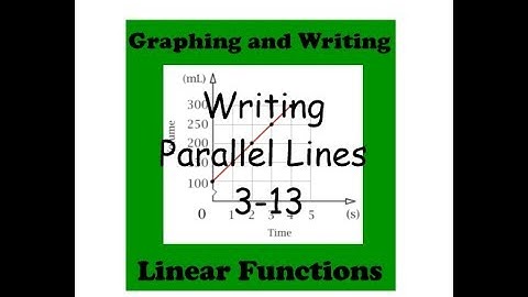 Graphing Linear 3-13 Parallel Lines Video