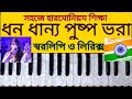 Dhono dhanye pushpo vora harmonium tutorial patriotic songs dwijendrageeti ধনধান্যপুষ্প ভরা স্বরলিপি