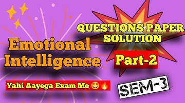 EMOTIONAL INTELLIGENCE Question paper solution || SEM-3,4 ||  Du Sol | Ncweb | IGNOU | Regular