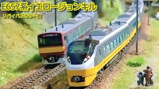 【商品】ここまで来たら逝きます!我が家に黄色いE657系電車がやってきた!(KATO E657系{E653系リバイバルカラー(黄)} 10両セット)